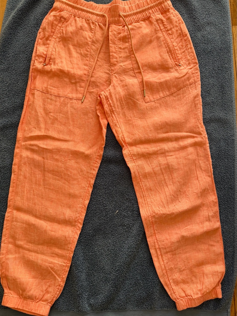 Athleta Coral Drawstring Linen-Blend on Jogger Pants